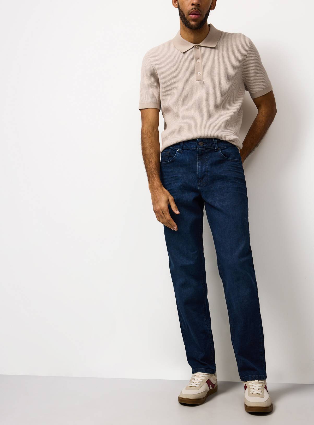 Dark Denim Mid Rise Straight Leg Jeans 40S - Image 2